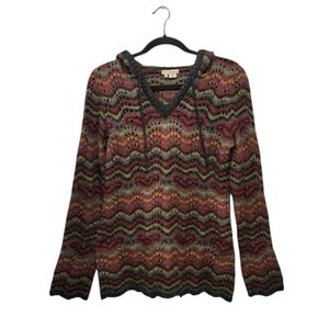 Royal Robbins Hooded Multicolor Knit Sweater - M